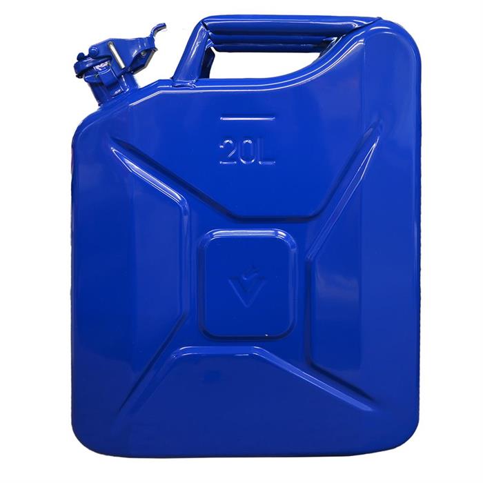 Benzinkanister Stahlblech, blau, 20L, Pioniermaterial - Gallus Hautle AG