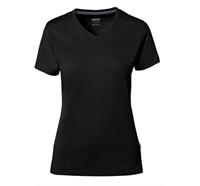 HAKRO Cotton Tec® Damen V-Shirt 169, 005 schwarz - 3XL