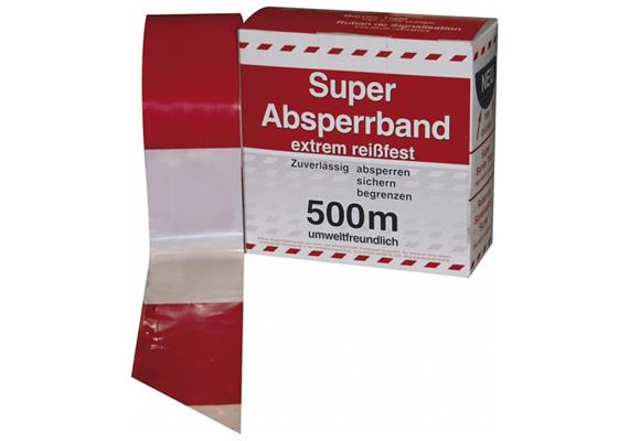 Absperrband rot/weiss, 500m, neutral | Bild 0