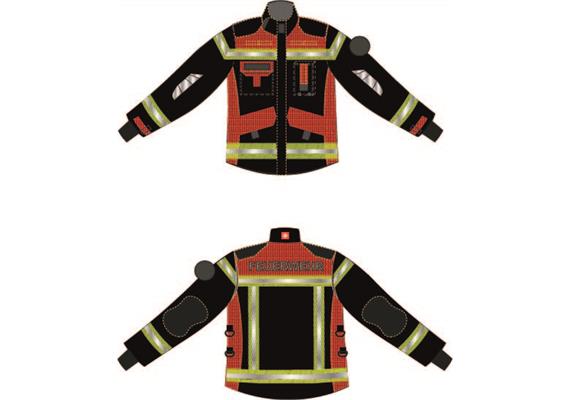 Brandschutzjacke FIREWarrior ATHLETIC (EN 469:2020 / EN 1149-5:2018)  rot/schwarz - XSN | Bild 0