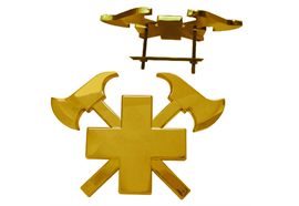 Feuerwehr-Emblem Gold