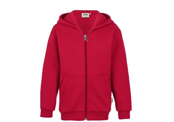 HAKRO Kinder Kapuzen-Sweatjacke PREMIUM Nr. 620, rot 02 - Gr&#246;sse 152 | Bild 0