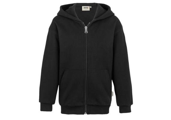 HAKRO Kinder Kapuzen-Sweatjacke PREMIUM Nr. 620, schwarz 005 - Gr&#246;sse 140 | Bild 0