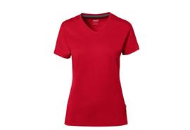 HAKRO Cotton Tec® Damen V-Shirt 169, 002 rouge