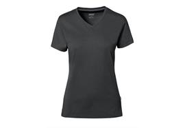 HAKRO Cotton Tec® Damen V-Shirt 169, 028 anthracite