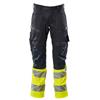 MASCOT® ACCELERATE Pantalon haute visibilité (noir-bleu/jaune haute visibilité) - Grösse 76C46 (kurz)