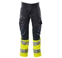MASCOT® ACCELERATE Pantalon haute visibilité (noir-bleu/jaune haute visibilité) - Grösse 76C46 (kurz)