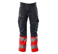 MASCOT® Pantalon avec poches genouillères (marine foncé/hi-vis rouge) - Grösse 76C46 (kurz)