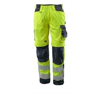 MASCOT® Pantalon de signalisation Kendal (Longueur d'entrejambe 82 cm, jaune/marine foncé) - Grösse 76C46 (kurz)