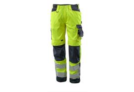 MASCOT® Pantalon de signalisation Kendal (Longueur d'entrejambe 82 cm, jaune/marine foncé)