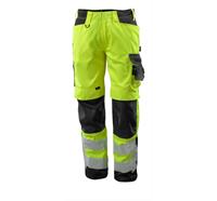 MASCOT® Pantalon de signalisation Kendal (Longueur d'entrejambe 82 cm, jaune/noir) - Grösse 76C48 (kurz)