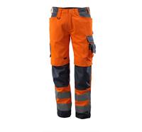 MASCOT® Pantalon de signalisation Kendal (Longueur d'entrejambe 82 cm orange/marine foncé) - Grösse 76C46 (kurz)