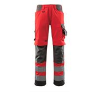 MASCOT® Pantalon de signalisation Kendal (Longueur d'entrejambe 82 cm, rouge/anthracite) - Grösse 76C46 (kurz)